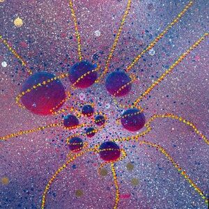 Abstract Purple and Gold Canvas Art